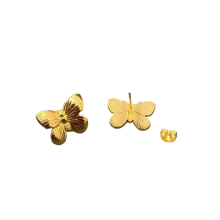 18K Gold Plated Stainless Steel Butterfly Ear Studs