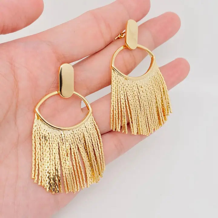 18K Gold-Plated Tassel Earrings