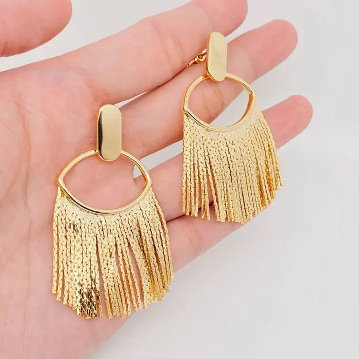 18K Gold-Plated Tassel Earrings