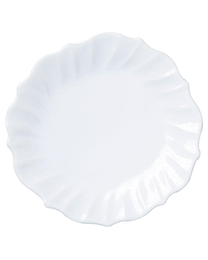 Vietri Incanto Stone White Ruffle Dinner Plate