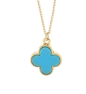 Aqua Clover Necklace