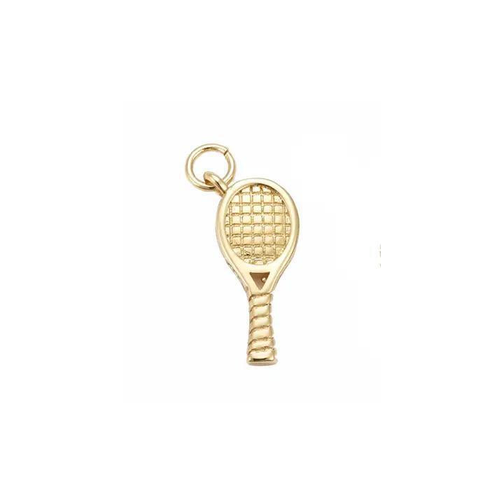 Gold Tennis Racket Charm