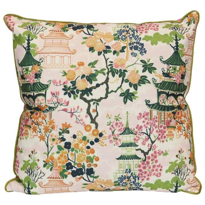 Pagoda Blooms Pillow 22"x22"