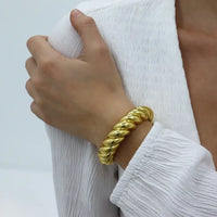 Karine Sultan: Twisted Rope Bracelet - 24K Gold Plated