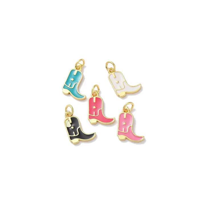 Gold Colored Cowgirl Boot Charms