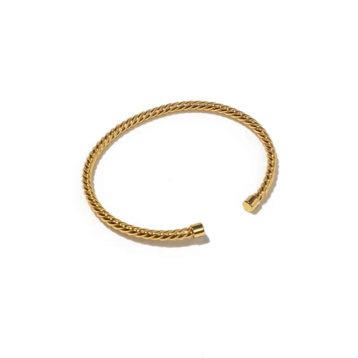 24K Gold Twisted Bangle