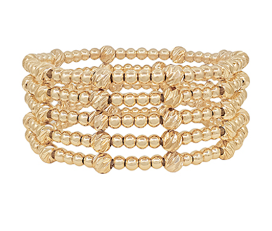 5 Row Textured CCB Bead Bracelet