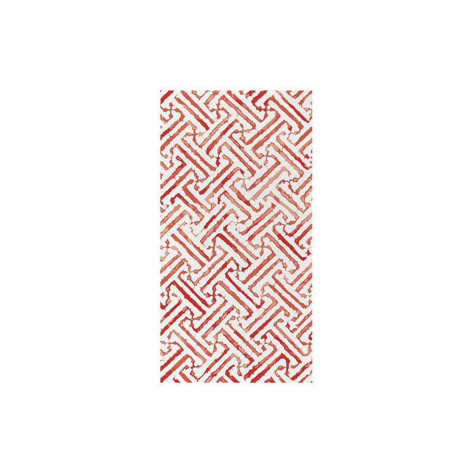 Vietri Greek Key Red Guest Towels