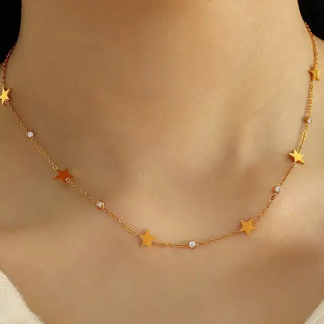 18K Stainless Steel Tarnish Free Star Necklace