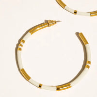 Dallin 18K Gold Large Enamel C-Hoop Earring