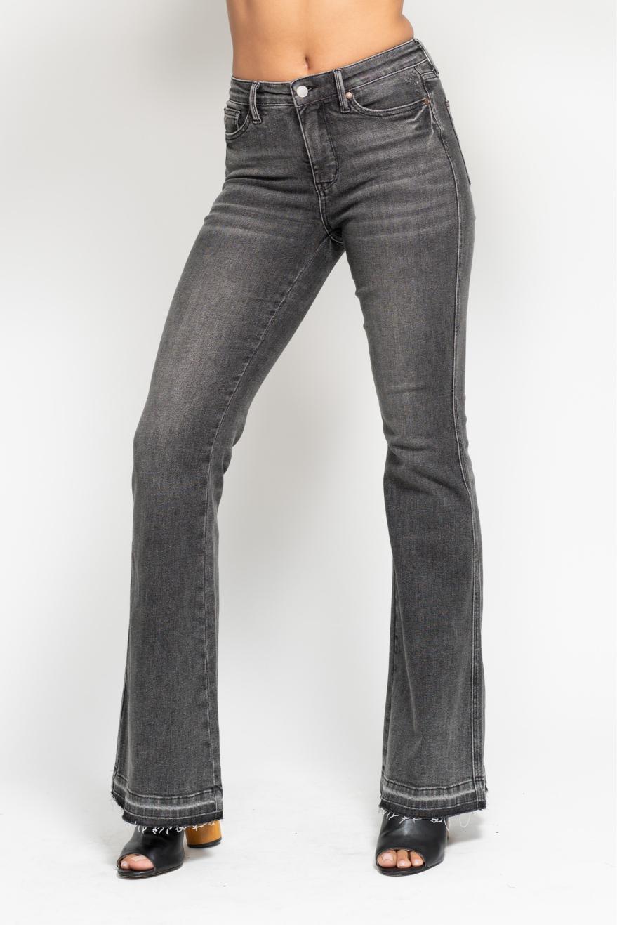 Judy Blue Tummy Control Gray Flare Jeans