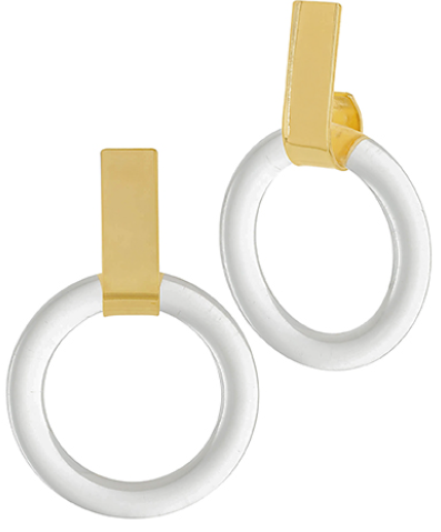 Clear Ring & Bar Shape Earrings