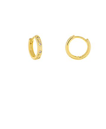 CZ Station Hoop Stud Earrings