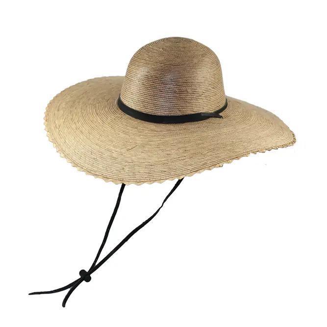 Scalloped Edge Palm Braid Hat