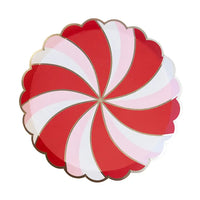 Christmas Peppermint Candy Small Scalloped Plates