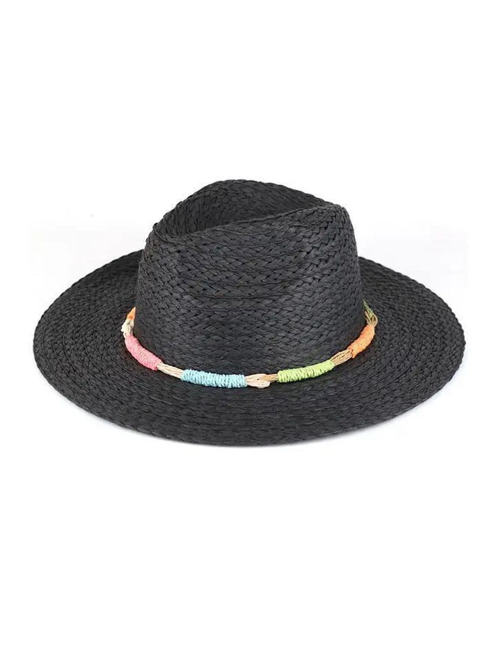 Multi Colors Straw Band Straw Hat
