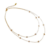 Crystal Bezel Station Layered Necklace