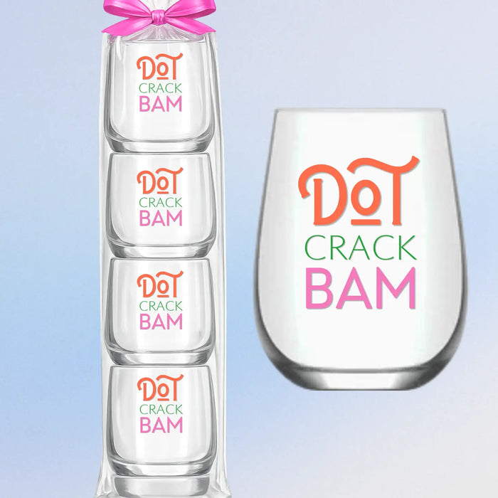 Mahjong Dot Crack Bam Stemless Wine Glass