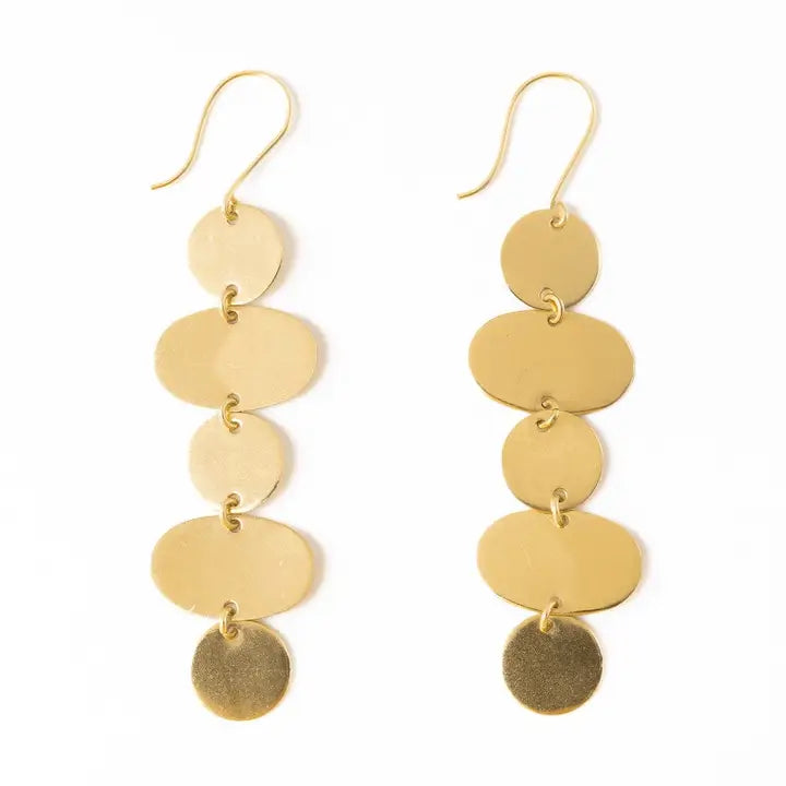 Gretchen Oval Circle Earrings Brass