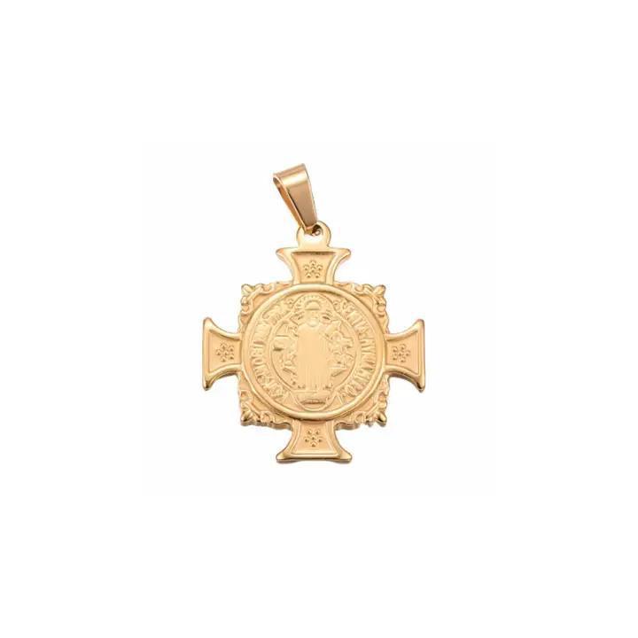 Gold Saint Benedict Medal Charm