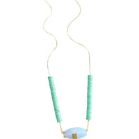 Opal and Mint Pendant Necklace