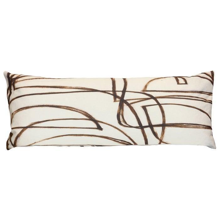 Brown Linework Lumbar Pillow
