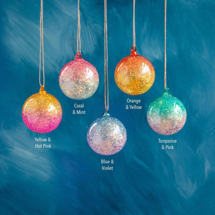 IRIDESCENT GLITTER BALL ORNAMENT