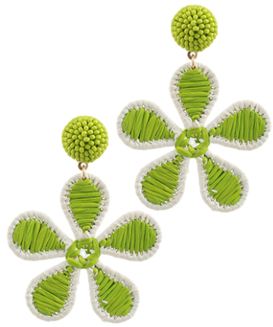 Raffia Flower Drop Earrings