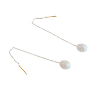 Freshwater Pearl Dainty Chain Earrings