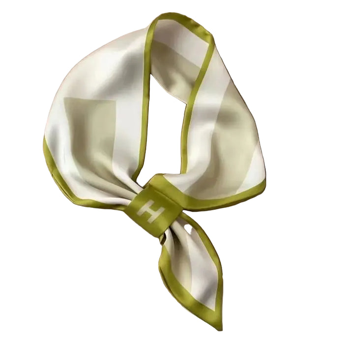 Green Striped H Loop Scarf