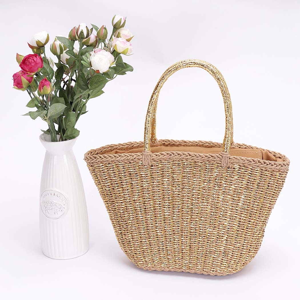 Faux Straw Sunshine Tote