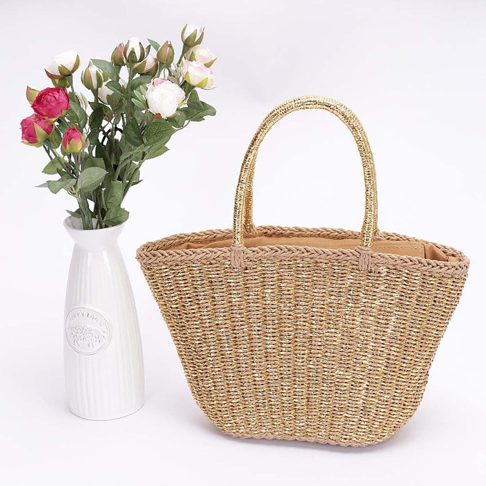 Faux Straw Sunshine Tote