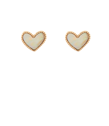 13mm MOP Heart Stud Earrings