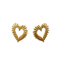 18K Gold-Plated Stainless Steel Hollow Heart Earrings