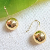 Wire Hook Golden Ball Drop Earrings