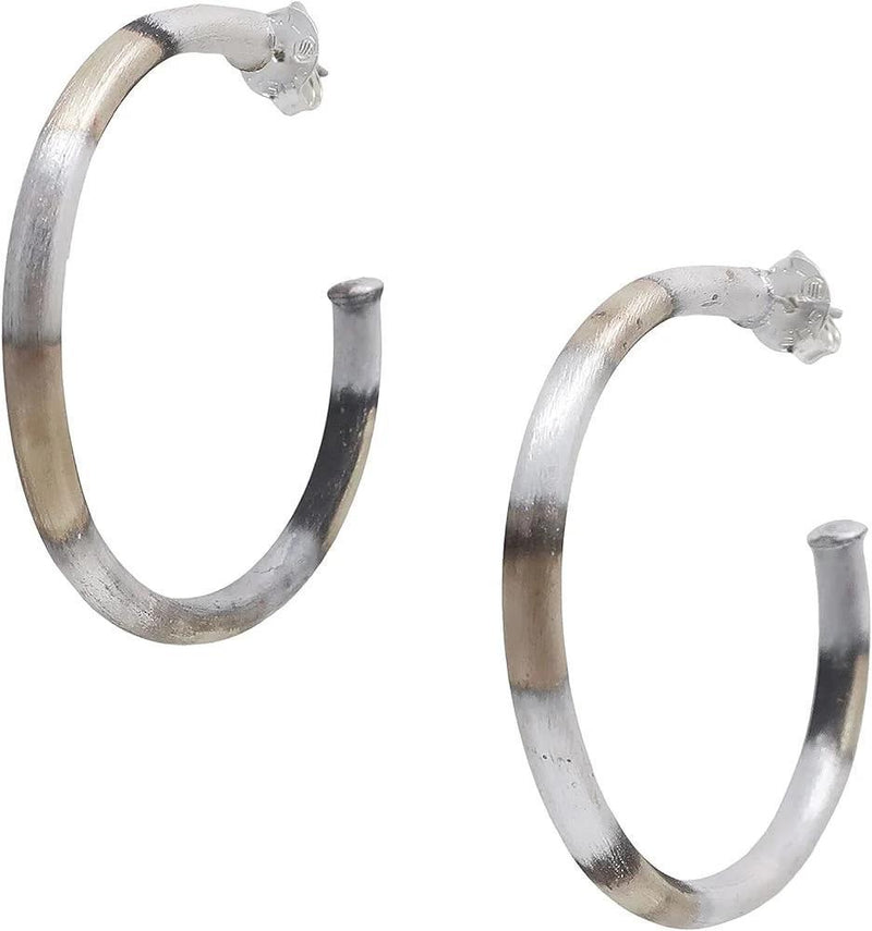 Sheila Fajl Burnished Silver Smaller Everybody's Favorite Hoops