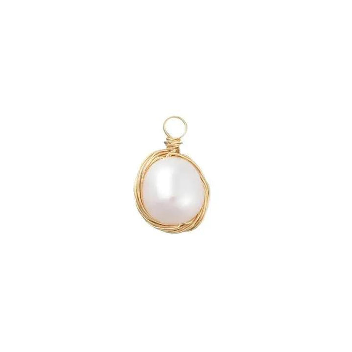 Gold Baroque Keshi Pearl Charm