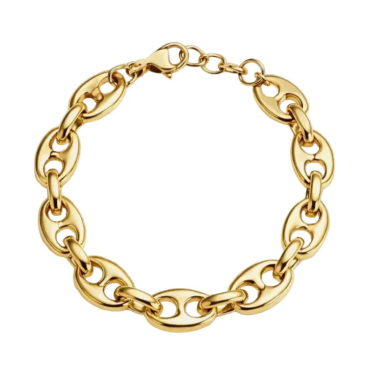 Equestrian Twist Link Bracelet – Horsebit-Inspired Gold Design