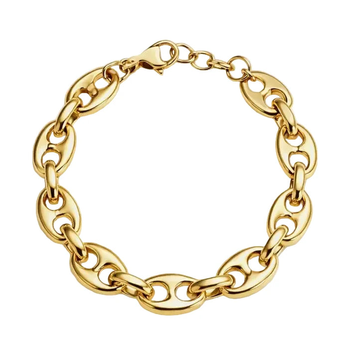 Equestrian Twist Link Bracelet – Horsebit-Inspired Gold Design