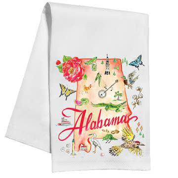 Alabama Handpainted Icons Kitchen Towel