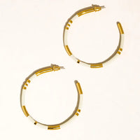 Dallin 18K Gold Large Enamel C-Hoop Earring