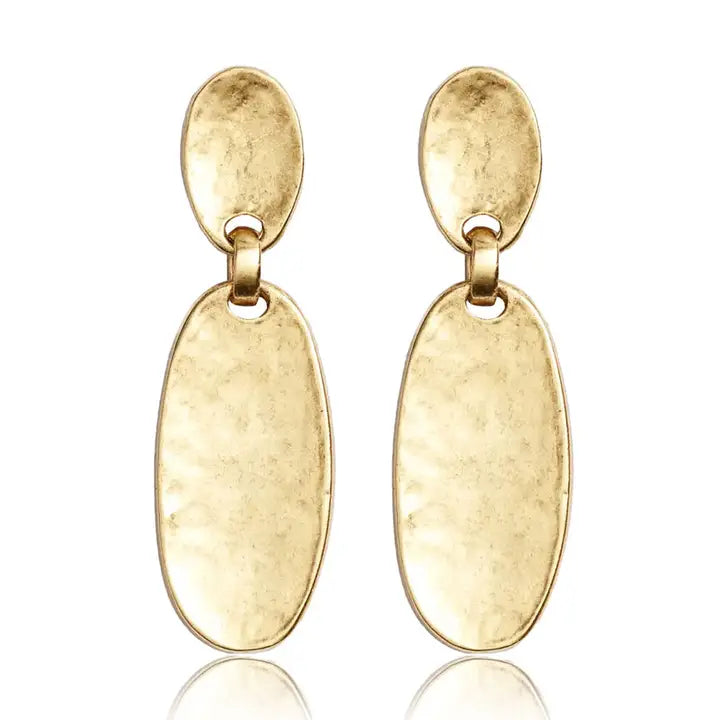 Karine Sultan: Oval Plates Earrings - 24K Gold Plated