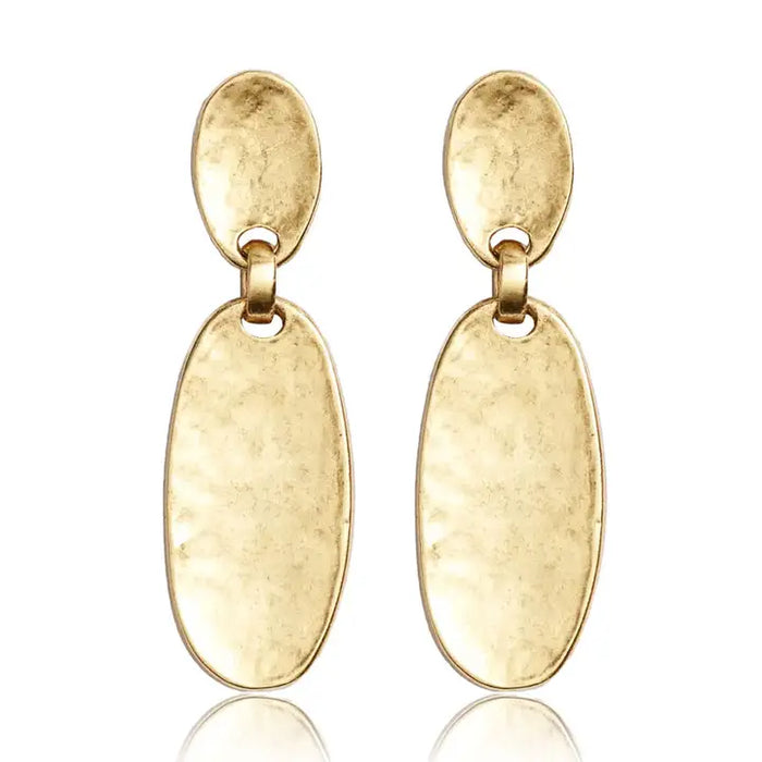 Karine Sultan: Oval Plates Earrings - 24K Gold Plated