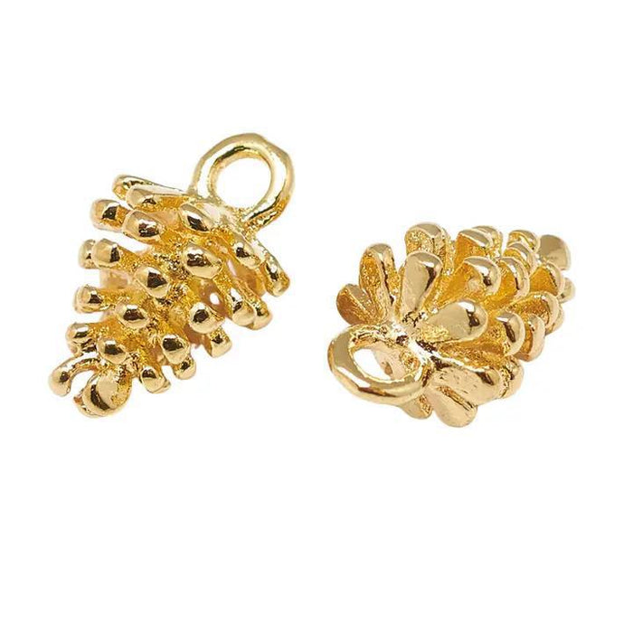 Gold Pine Cone Charm