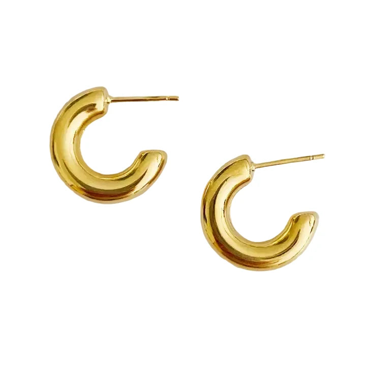 Smaller Polished Hollow Hoop Earrings
