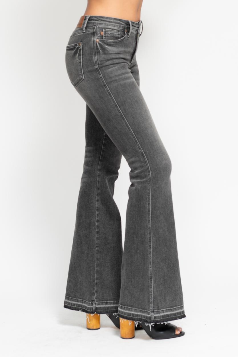 Judy Blue Tummy Control Gray Flare Jeans