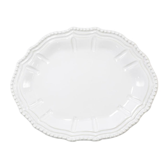 Vietri Incanto Stone White Baroque Small Oval Platter