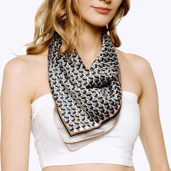 Mint Geo Print Scarf