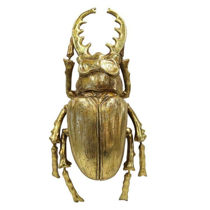 Gold Stag Beetle Wall Decor