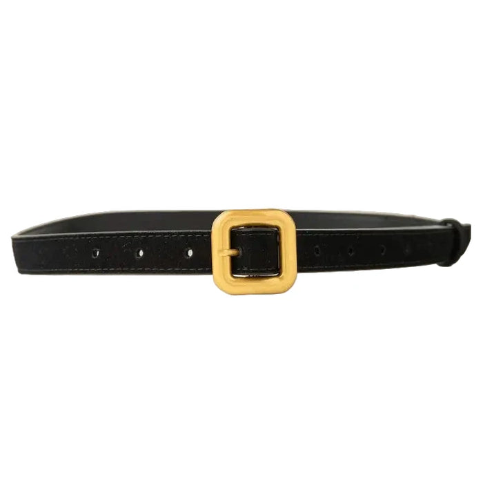 Square Buckle Leather Belt